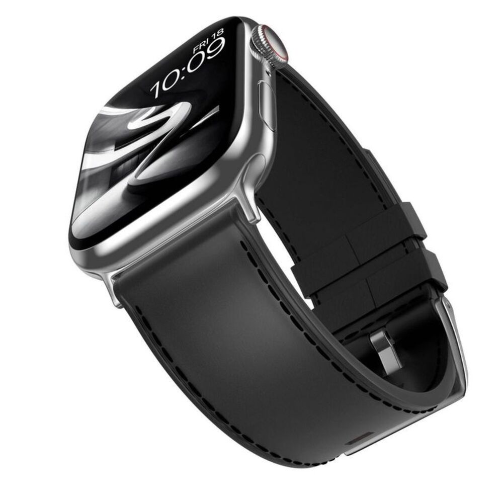 MobyFox -  Classic Leather Band Genuine Stitching Bla Black
